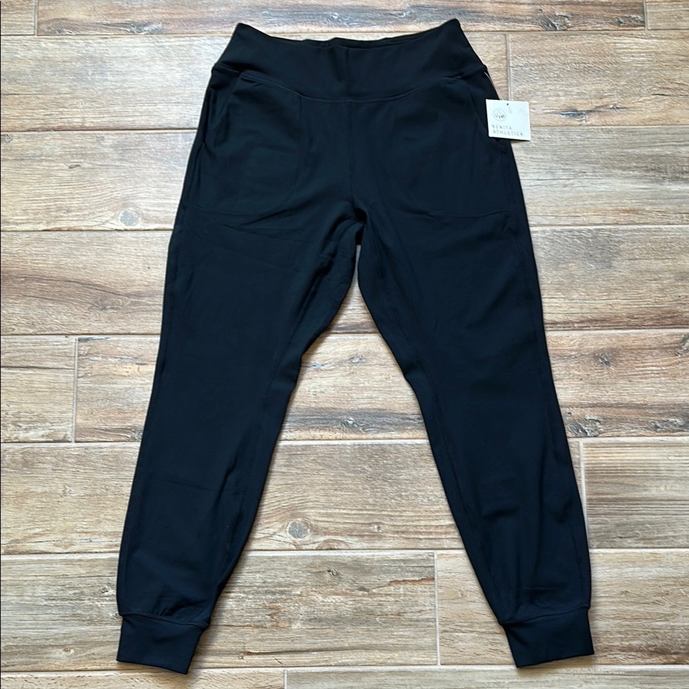Senita Athletics Black Joggers with Elastic Waistband 27 Inch Inseam Size M